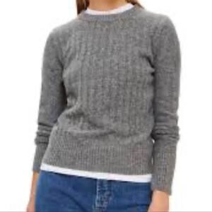 Topshop Wide Ribbed Crew Neck Long Sleeve  Sweater Women's Charcoal Grey Size 6
